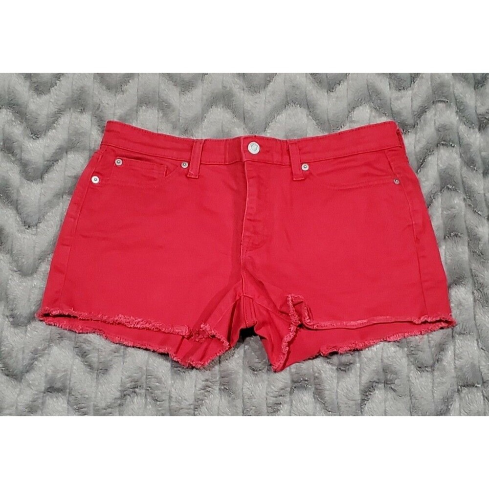Gap Womens Size 6R Sexy Boyfriend Red Cut Off Denim Booty Shorts